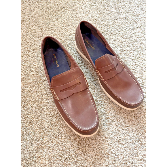 Cole Haan Grand Atlantic Penny Loafer Moc Toe Size 13M Dress Mens Brown C33028 - Picture 1 of 6